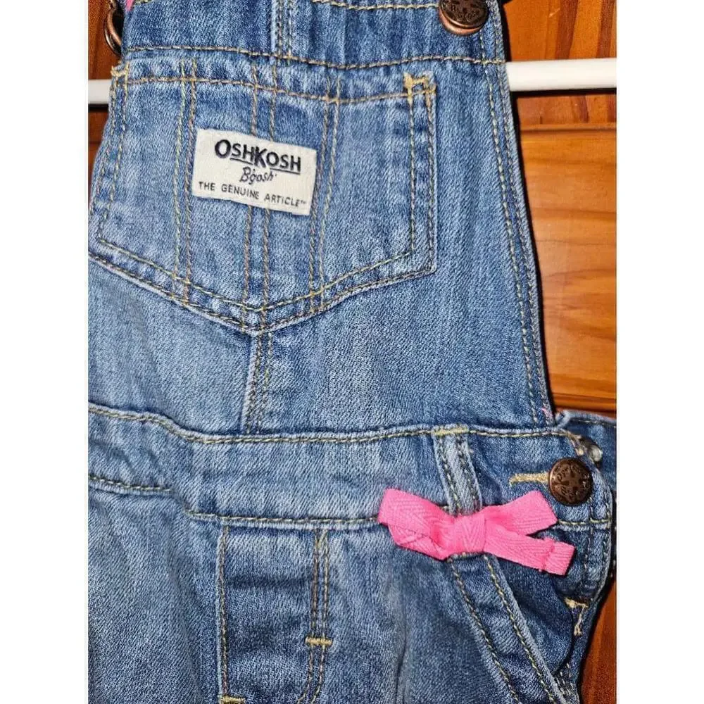 OshKosh B'Gosh Overalls Girl's Size 24 Months Pink Blue